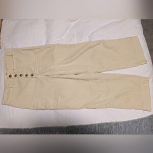 marine layer 12 ivory corduroy button fly straight leg crop pants